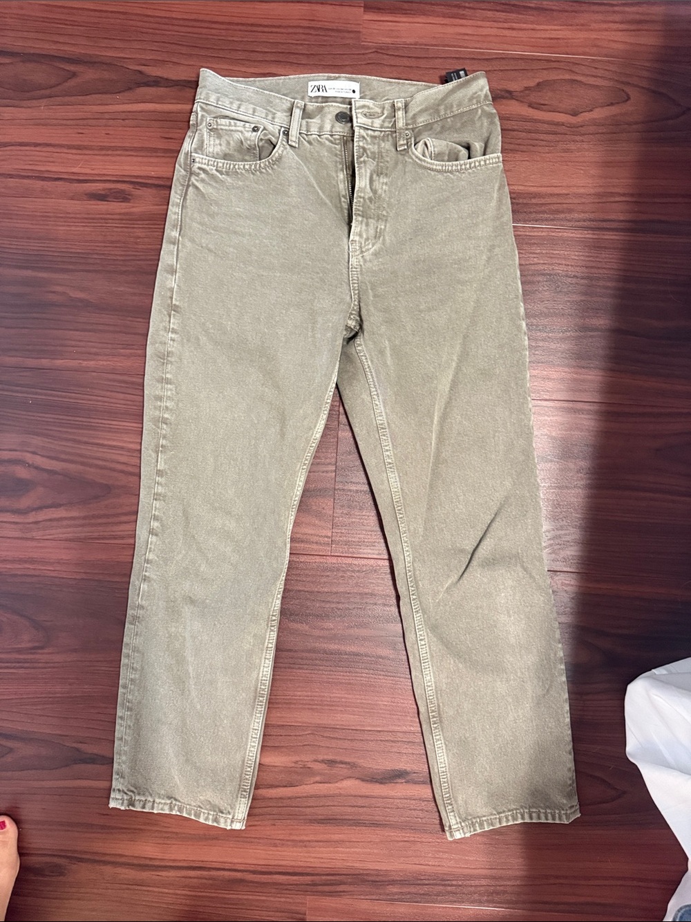 Zara Olive Straight Fit Chinos